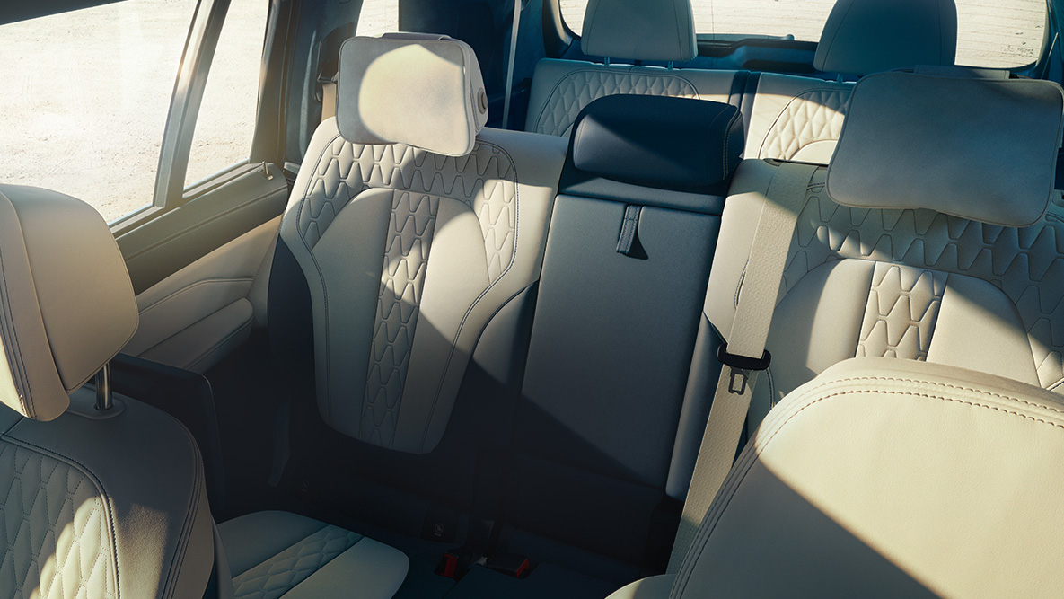 BMW X7 Sitzplätze Schräge Draufsicht auf die sieben Sitze des BMW X7