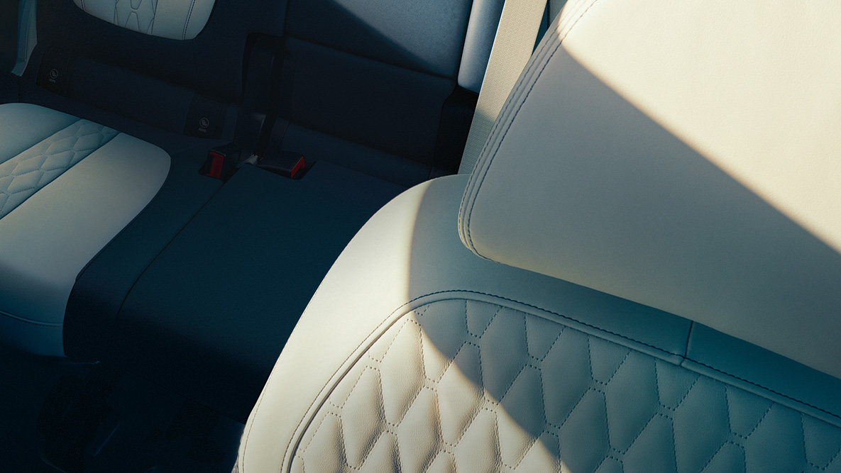 BMW X7 Lederdesign Nahaufnahme des Lederdesigns in Leder ‘Merino‘