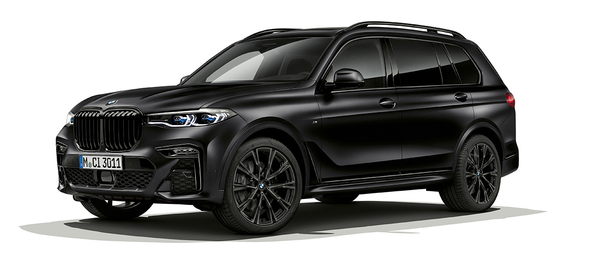 BMW X7 Edition in BMW Individual Frozen Black metallic G06 2019 BMW X7 Edition in BMW Individual Frozen Black metallic G06 2019 Dreiviertel-Frontansicht