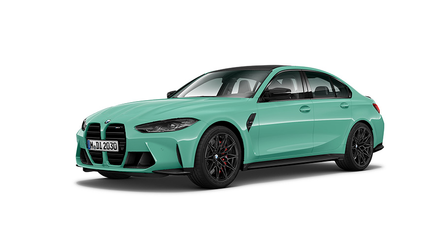 BMW M3 Competition Limousine G80 2021 Dreiviertel-Seitenansicht BMW M3 Competition Limousine G80 2021 Dreiviertel-Seitenansicht