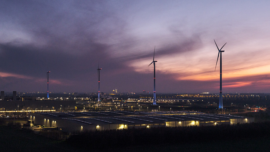 Windkraft BMW Nachhaltigkeit BMW Nachhaltigkeit Windkraft BMW Werksgelände Leipzig vier Windräder