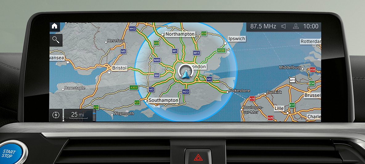 BMW Maps Connected Charging BMW Maps Connected Charging elektrische Reichweite Visualisierung im Control Display