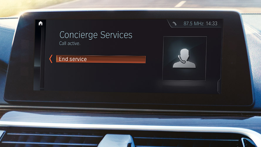 Concierge Services Concierge Services wird auf dem BMW Display angezeigt