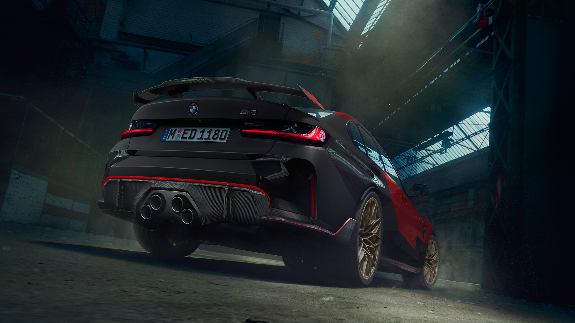 BMW M3 G80 Dreiviertel-Heckansicht BMW M Performance Parts BMW M3 G80 Dreiviertel-Heckansicht