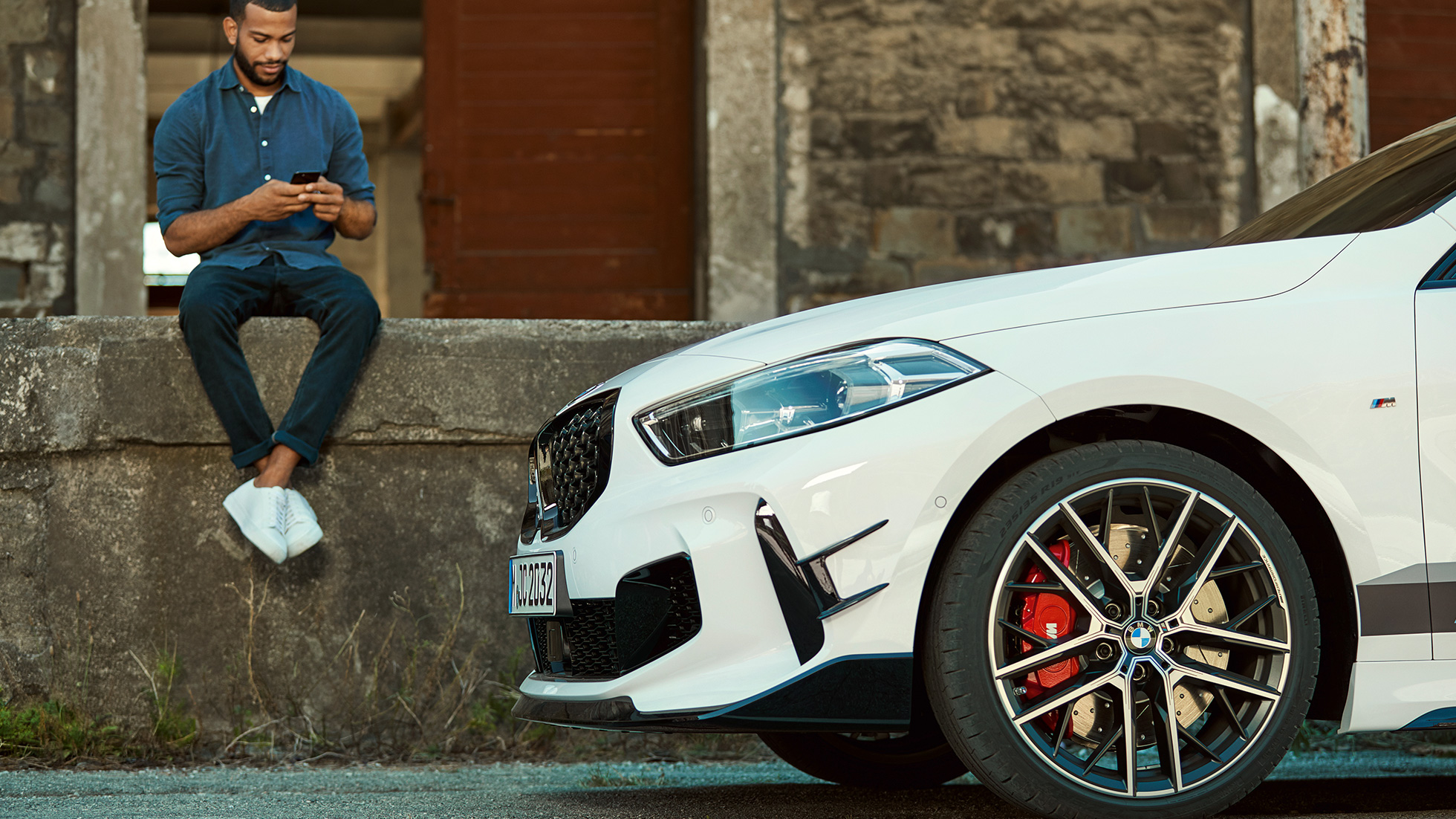 BMW 1er BMW M135i xDrive F40 M Performance Front BMW 1er BMW M135i xDrive F40 M Performance Front Nahaufnahme